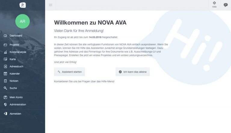 AVA-Software: Test NOVA AVA | Architektur-studieren.info