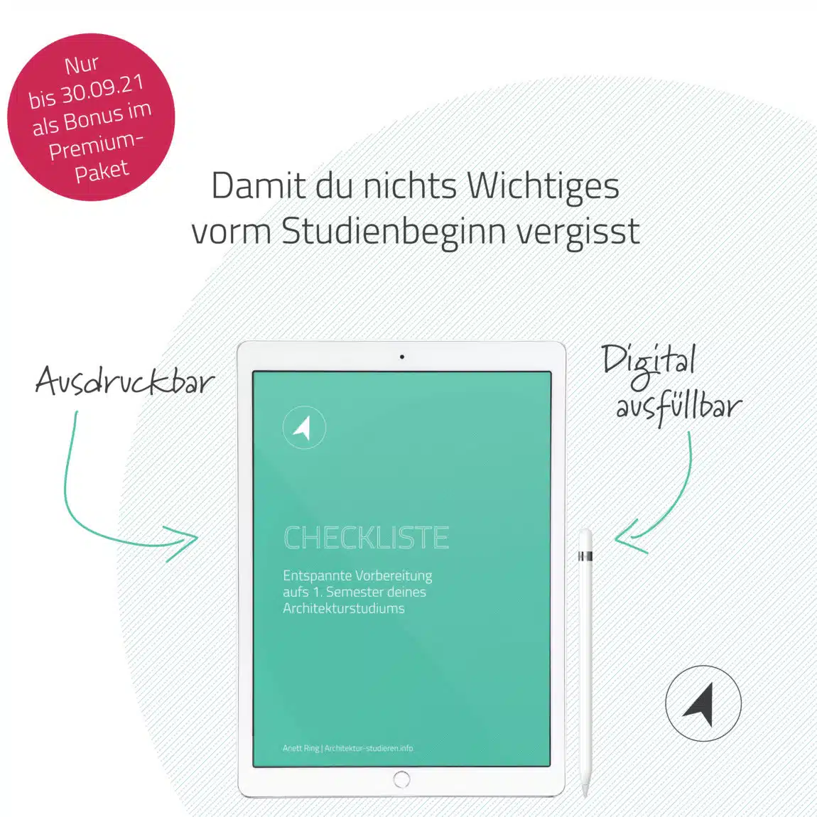 Angebot bis 30.09.: Studienführer Architektur im Premium-Paket u.a. mit Checkliste zur Vorbereitung aufs Architekturstudium | © Anett Ring, Architektur-studieren.info