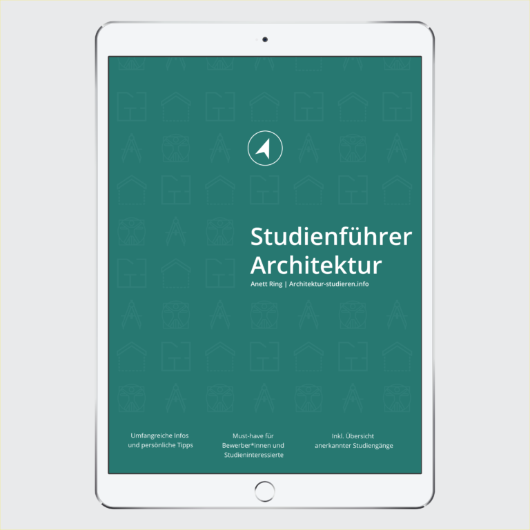 E-Book "Studienführer Architektur" für Bewerber*innen und Studieninteressierte zum Architekturstudium 2023/2024 | © Anett Ring, Architektur-studieren.info