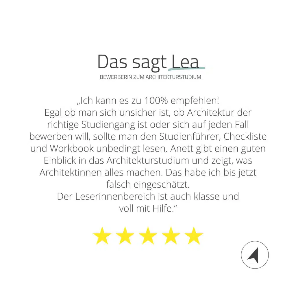 Bewertung Paket "Bewerbung zum Architektur Studium" | © Anett Ring, Architektur-studieren.info