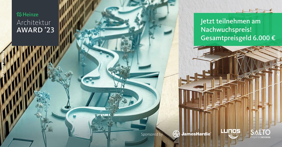 Wettbewerb für Architektur-Student*innen: Nachwuchspreis Heinze ArchitekturAWARD 2023 | © Heinze GmbH, vorgestellt auf Architektur-studieren.info