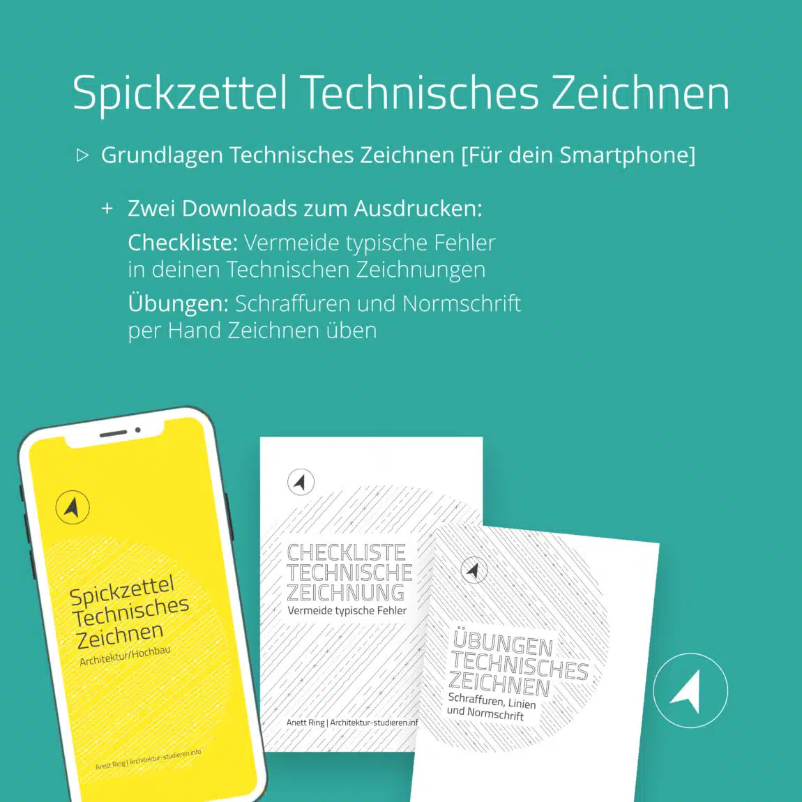 Übungen Technisches Zeichnen (Architektur) und Checkliste als PDF zum Download | © Anett Ring, Architektur-studieren.info