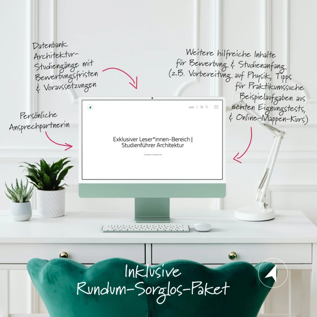 Antworten auf deine Fragen zum Architekturstudium bekommst du im E-Book „Studienführer Architektur“ | © Anett Ring, Architektur-studieren.info